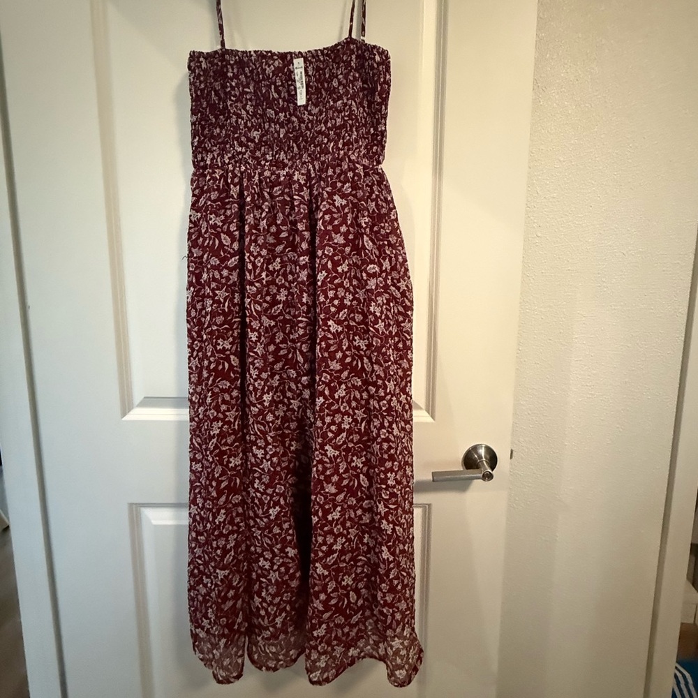 Madewell Burgundy Floral Dress